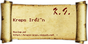 Kreps Irén névjegykártya